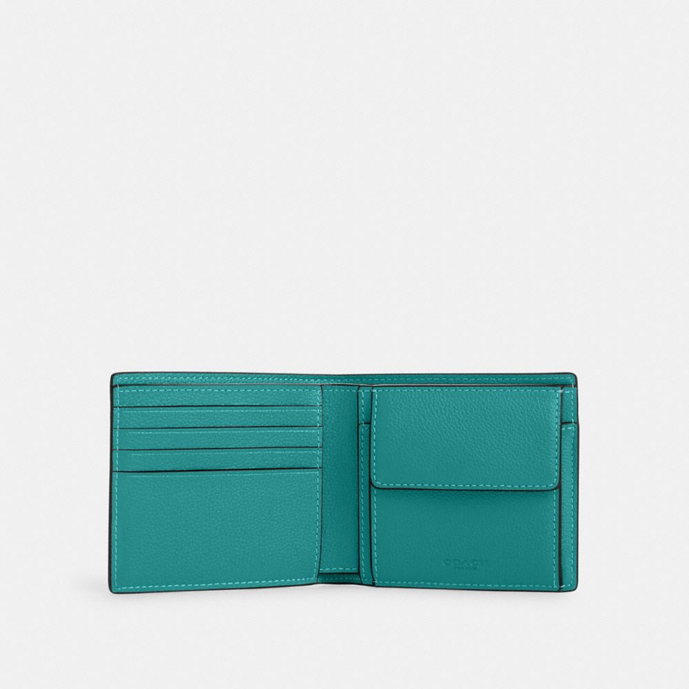 COACH®,コイン ウォレット スポーツ カーフ レザー,ミニ財布(二つ折り&三つ折り),ﾌﾞﾗｲﾄ ﾀｰｺｲｽﾞ