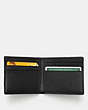 COACH®,SLIM BILLFOLD WALLET,Leather,Black,Inside View,Top View