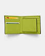 COACH®,COMPACT ID WALLET,Leather,CITRINE,Inside View,Top View