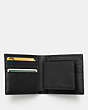 COACH®,COMPACT ID WALLET,Leather,Black,Inside View,Top View