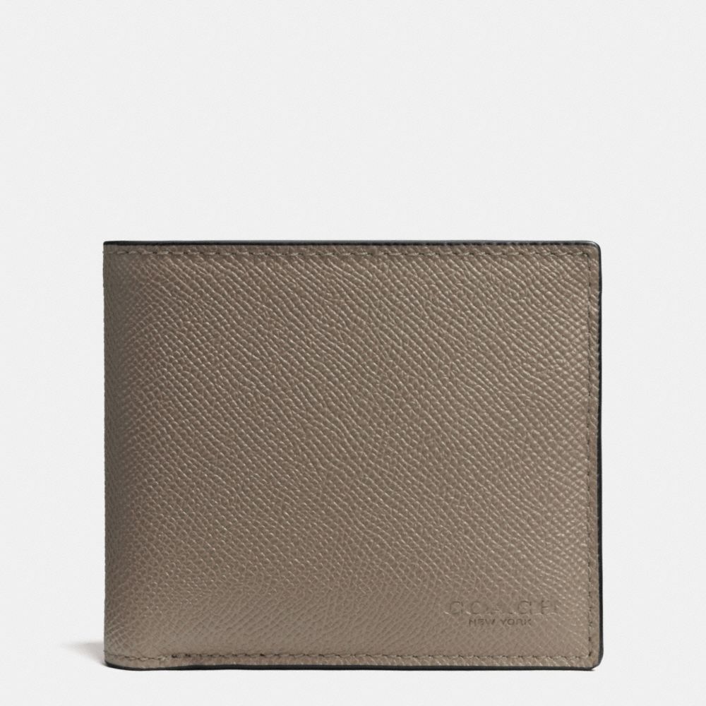COACH®,PORTEFEUILLE D'IDENTIFICATION COMPACT,Cuir,Brouillard,Front View