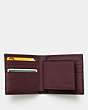 COACH®,COMPACT ID WALLET,Leather,OXBLOOD,Inside View,Top View