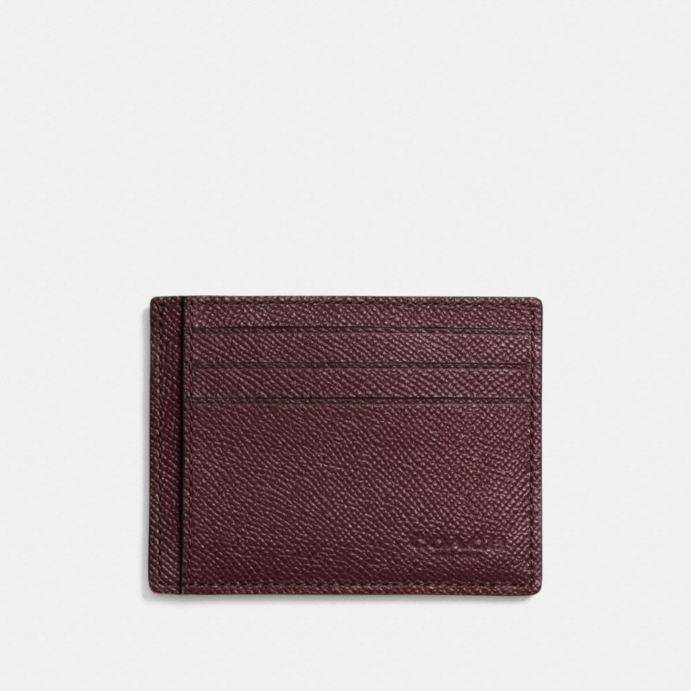 COACH®,CARD CASE,Leather,OXBLOOD,Front View image number 0