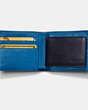 COACH®,RIP AND REPAIR COMPACT ID WALLET,Sport calf leather,MIDNIGHT/DENIM,Inside View,Top View