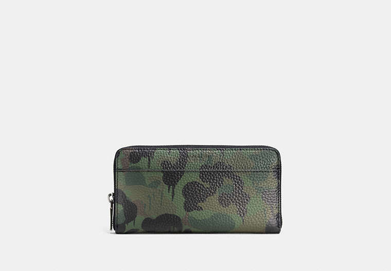 COACH®,ACCORDION WALLET WITH CAMO PRINT,Leather,MILITARY WILD BEAST,Front View