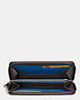 COACH®,ACCORDION ZIP WALLET,Leather,MAHOGANY/DENIM,Inside View,Top View