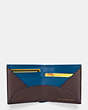 COACH®,BILLFOLD WALLET,Leather,MAHOGANY/DENIM,Inside View,Top View