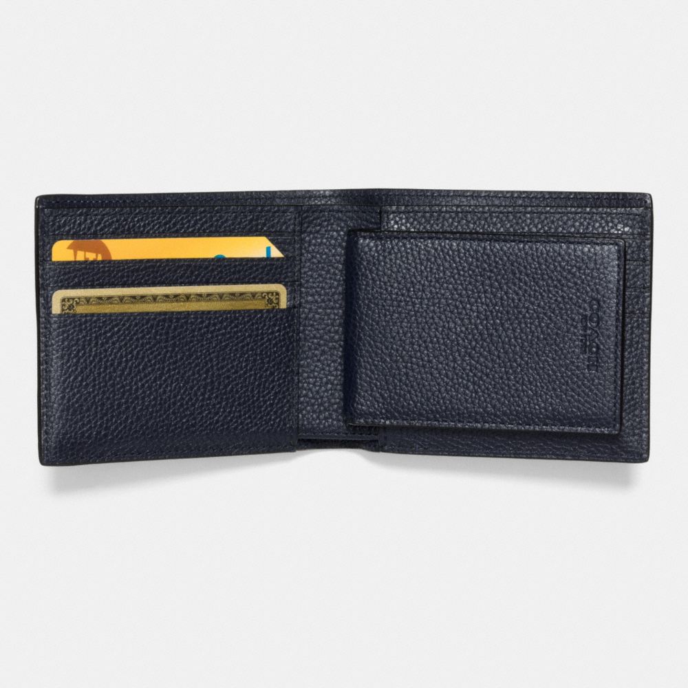 Compact Id Wallet In Patchwork Pebble Leather