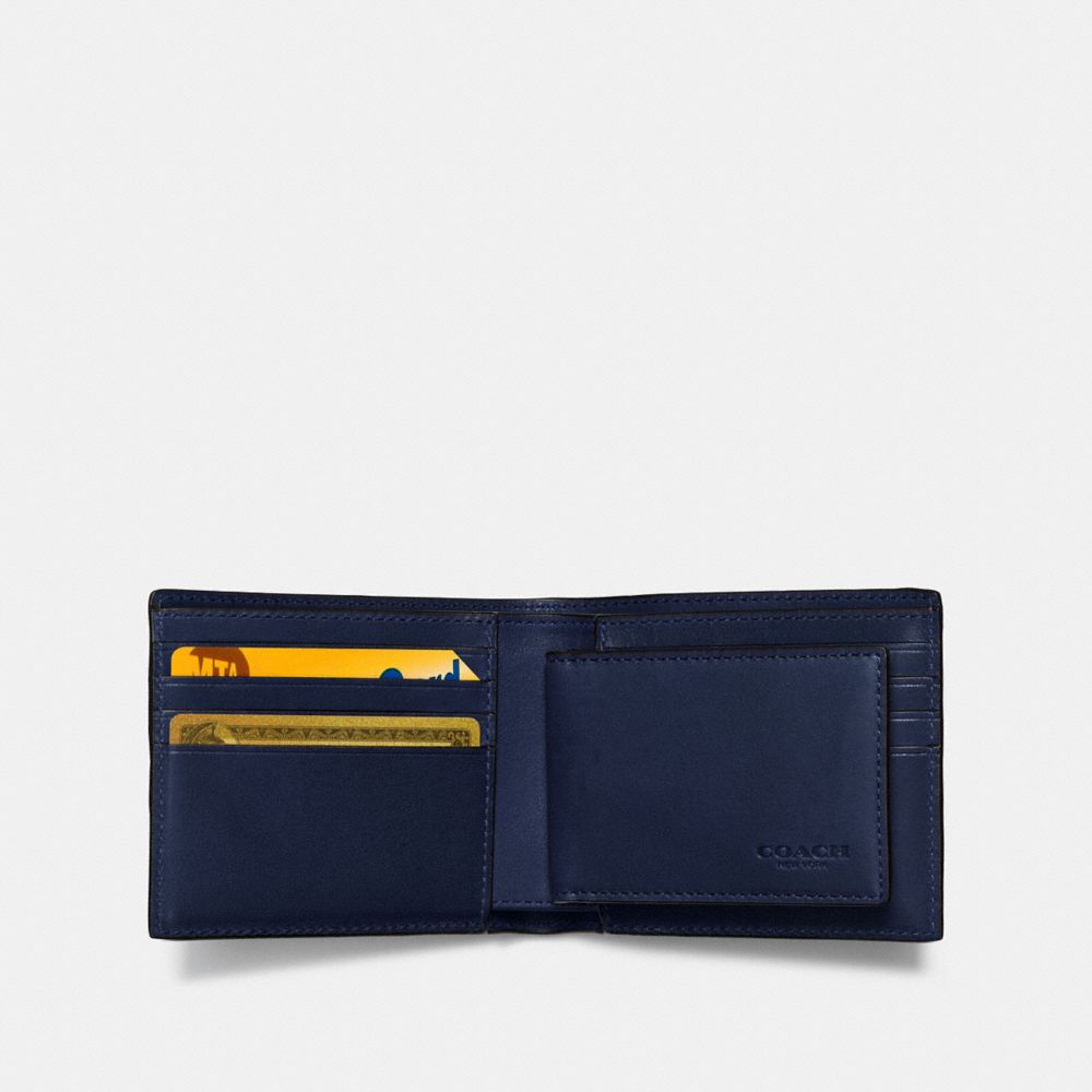 Coach blue best sale stripe wallet