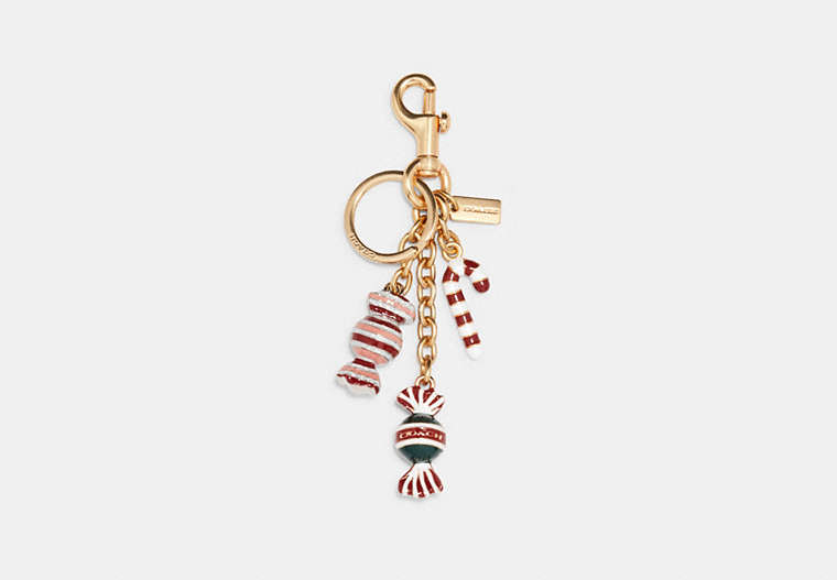 COACH®,CANDY CLUSTER MIX BAG CHARM,Gold/Multi,Front View