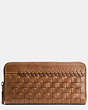 COACH®,RIP AND REPAIR ACCORDION WALLET IN GLOVETANNED LEATHER,Leather,Dark Saddle,Front View