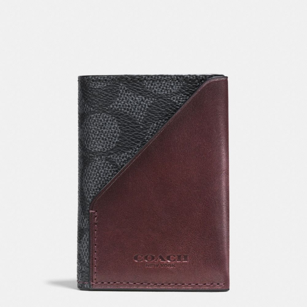 Slim Card Wallet In Signature Coated Canvas