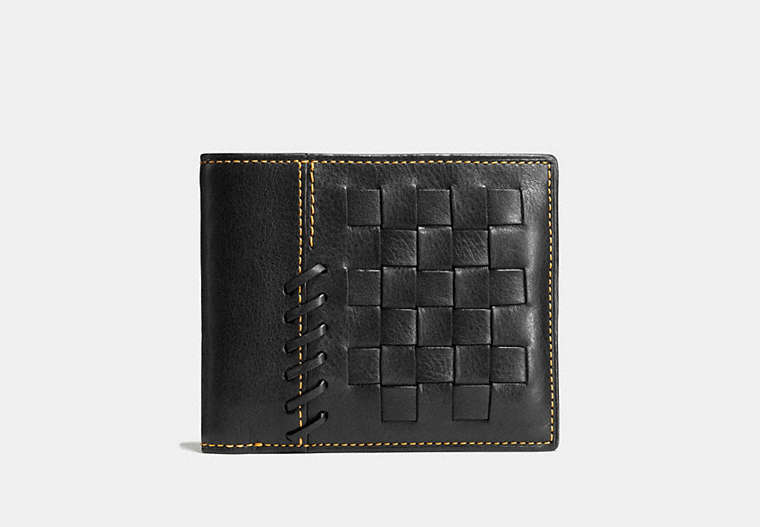 COACH®,RIP AND REPAIR 3-IN-1 WALLET IN GLOVETANNED LEATHER,Leather,Black,Front View