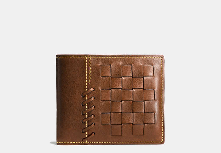 COACH®,RIP AND REPAIR 3-IN-1 WALLET IN GLOVETANNED LEATHER,Leather,Dark Saddle,Front View