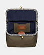 COACH®,RIDER BAG 24 WITH SNAKESKIN DETAIL,Coated Canvas,Medium,Brass/Moss,Inside View,Top View