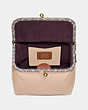 COACH®,RIDER BAG 24 WITH SNAKESKIN DETAIL,Coated Canvas,Medium,Brass/SAND,Inside View,Top View