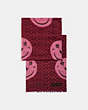 COACH®,SIGNATURE SCARF WITH REXY BY YETI OUT,Modal Blend,Red.,Front View