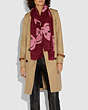 COACH®,SIGNATURE SCARF WITH REXY BY YETI OUT,Modal Blend,Red.,Angle View