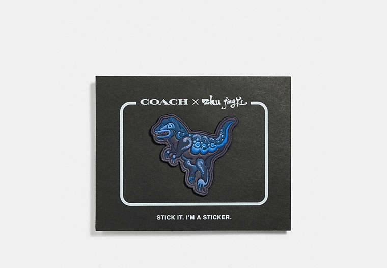 COACH®,REXY BY ZHU JINGYI STICKER,Leather,Black,Front View image number 0