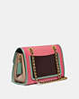 COACH®,PARKER IN COLORBLOCK,Leather,Medium,Brass/Orchid Multi,Angle View