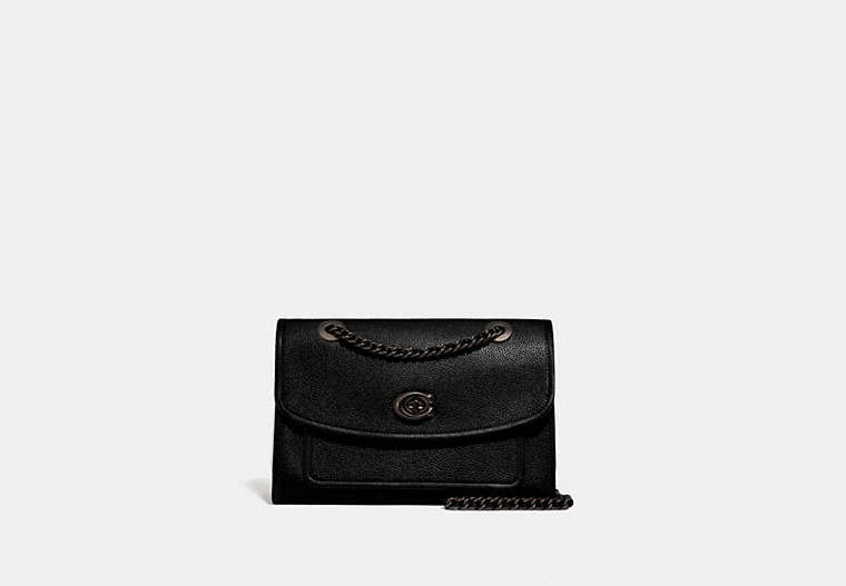 COACH®,PARKER,Leather,Medium,Pewter/Black,Front View