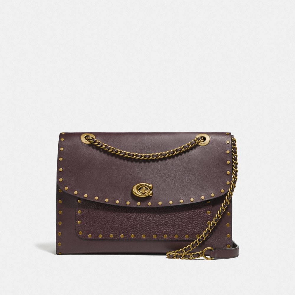 Coach parker in signature leather with rivets online