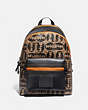 COACH®,ACADEMY BACKPACK IN SIGNATURE CANVAS WITH REXY BY GUANG YU,Coated Canvas,Large,Black Copper/Khaki,Front View