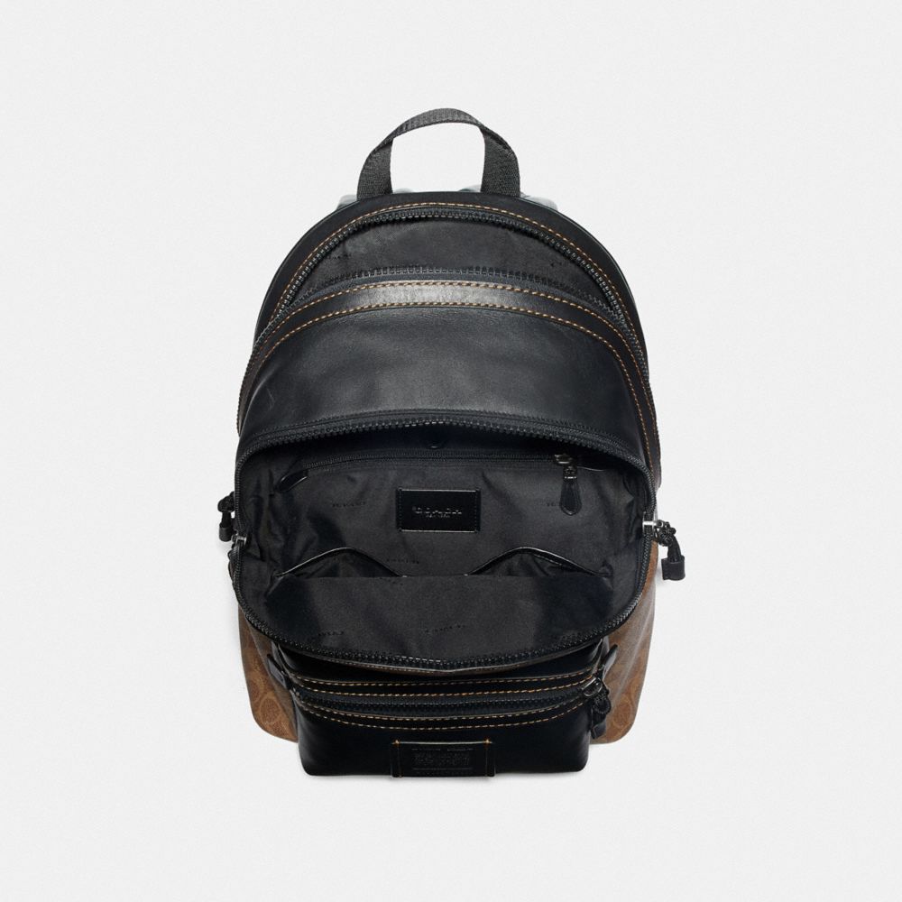 COACH®,Academy Backpack In Signature Canvas With Rexy By Yeti Out,,Inside View,Top View