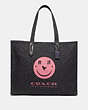 COACH®,TOTE 42 WITH REXY BY YETI OUT,canvas,Midnight Navy/Black Copper,Front View