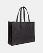 COACH®,TOTE 42 WITH REXY BY YETI OUT,canvas,Midnight Navy/Black Copper,Angle View