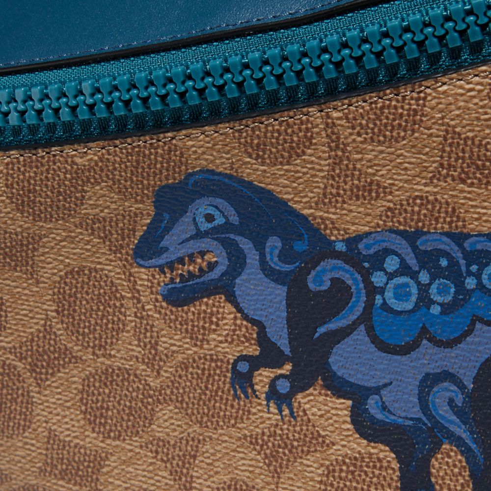 COACH® | Rivington Belt Bag In Signature Canvas With Rexy By Zhu 