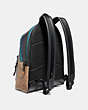 COACH®,ACADEMY BACKPACK IN SIGNATURE CANVAS WITH REXY BY ZHU JINGYI,Coated Canvas,Large,Black Copper/Khaki,Angle View
