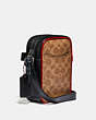 COACH®,DYLAN 10 IN SIGNATURE CANVAS WITH REXY BY SUI JIANGUO,Coated Canvas,Mini,Black Copper/Khaki,Angle View