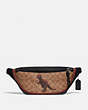 COACH®,RIVINGTON BELT BAG IN SIGNATURE CANVAS WITH REXY BY SUI JIANGUO,Coated Canvas,Small,Black Copper/Khaki,Front View