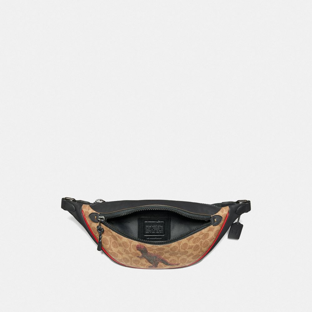 COACH®,Rivington Belt Bag In Signature Canvas With Rexy By Sui Jianguo,,Inside View,Top View