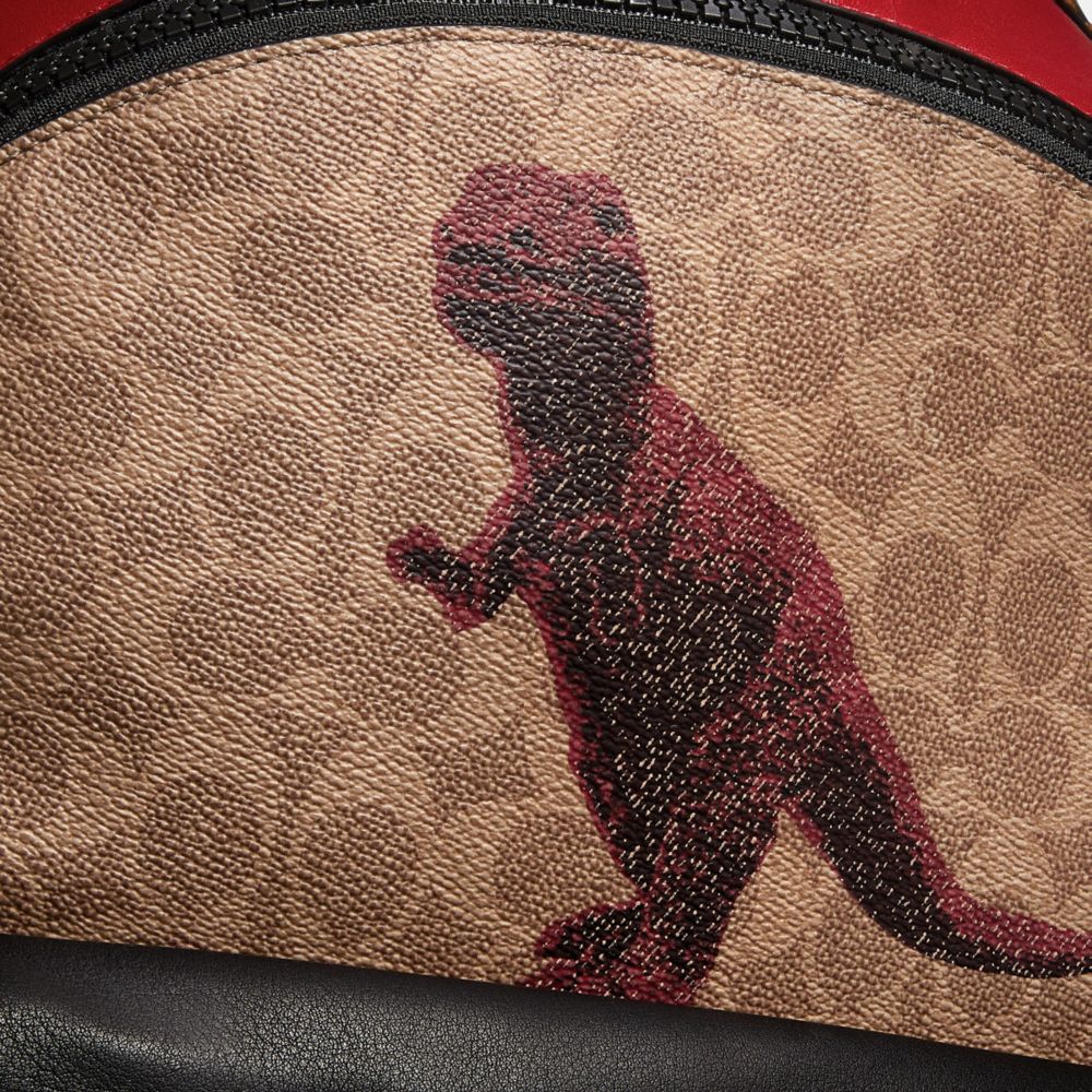 COACH®,Academy Backpack In Signature Canvas With Rexy By Sui Jianguo,,Closer View