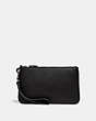 COACH®,PHONE POUCH IN COLORBLOCK,Pebbled Leather,Black/Dark Honey,Front View