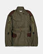 COACH®,BELTED MILITARY JACKET,cotton,MOSS,Front View
