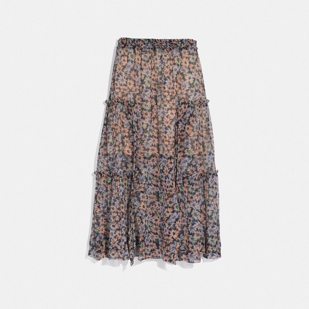 COACH®,Long Skirt With Front Slits,,Front View
