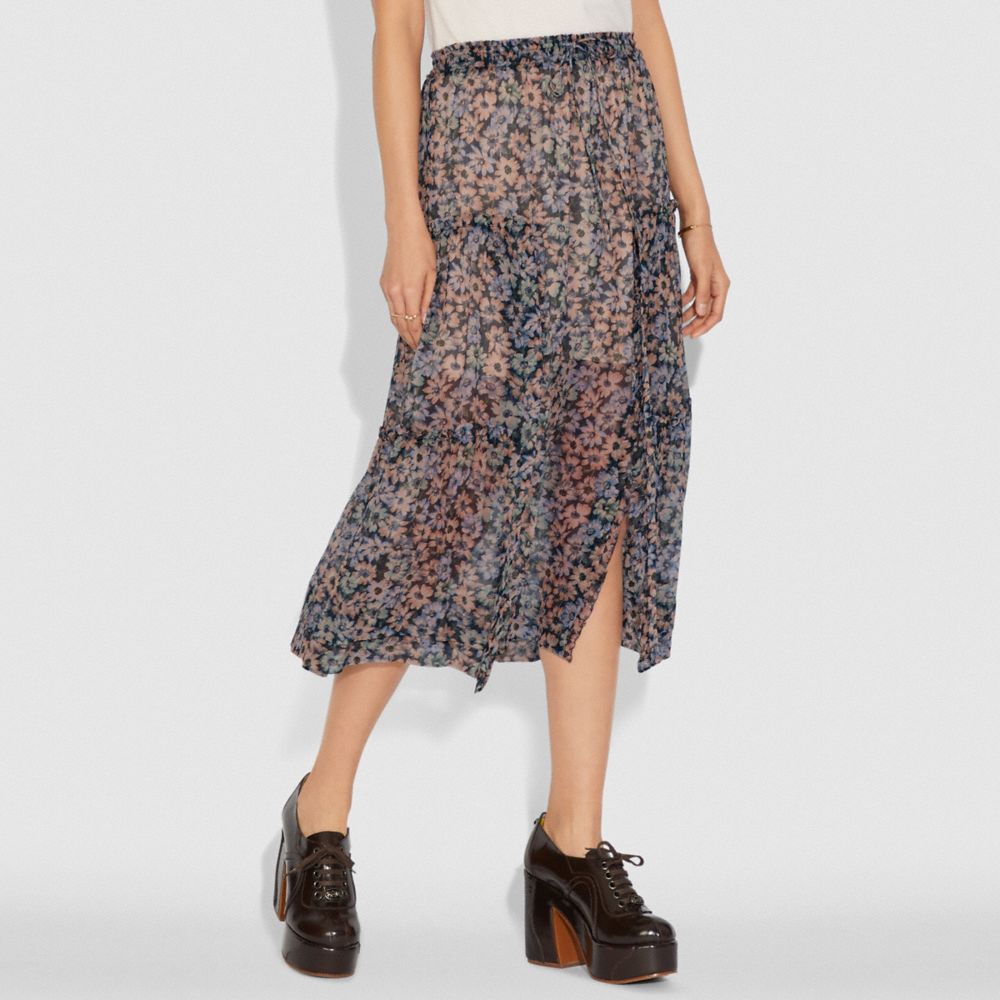 COACH®,Long Skirt With Front Slits,,Scale View
