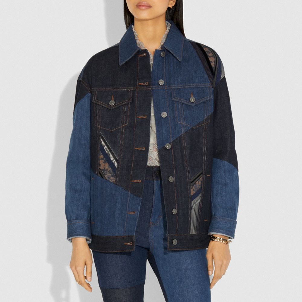 Pretty Punk Patch Oversized Denim Jacket