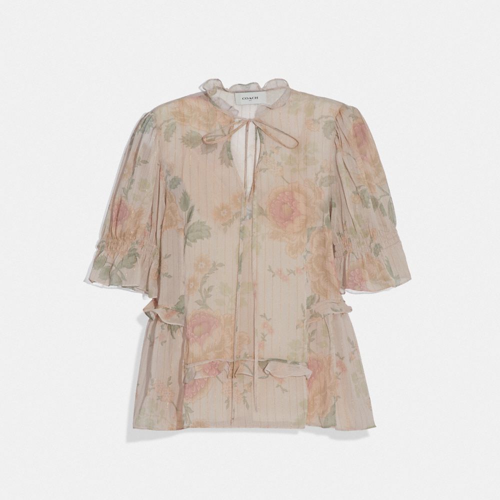 COACH®,TIERED TOP,Silk,Ivory/Peach,Front View
