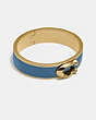 COACH®,SIGNATURE LARGE HINGED BANGLE,Plated Brass,Gold/Lake,Front View
