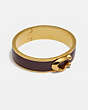 COACH®,SIGNATURE LARGE HINGED BANGLE,Plated Brass,Gold/Wine,Front View