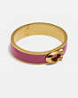 COACH®,SIGNATURE LARGE HINGED BANGLE,Plated Brass,Gold/ Dusty Rose,Front View