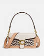 COACH®,TABBY SHOULDER BAG 26 IN COLORBLOCK WITH SNAKESKIN DETAIL,Leather,Medium,Brass/Beechwood Multi,Front View