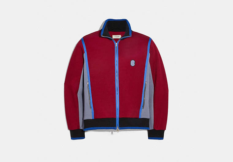 COACH®,TRACK JACKET,cotton,Red.,Front View
