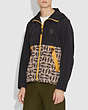 COACH®,SIGNATURE REXY BY GUANG YU WINDBREAKER,Mixed Material,BLACK/TAN,Scale View