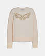 COACH®,BUTTERFLY LACE PULLOVER,wool,Cream,Front View