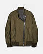 COACH®,PADDED COTTON JACKET,cotton,MOSS,Front View